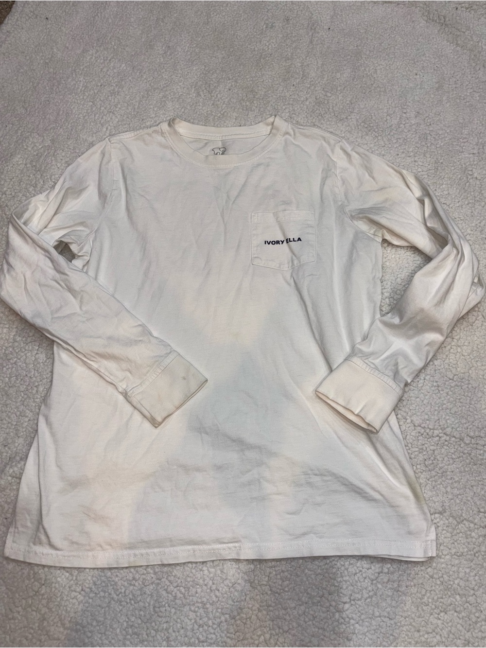 Ivory Ella Long Sleeve Tee - White Small
